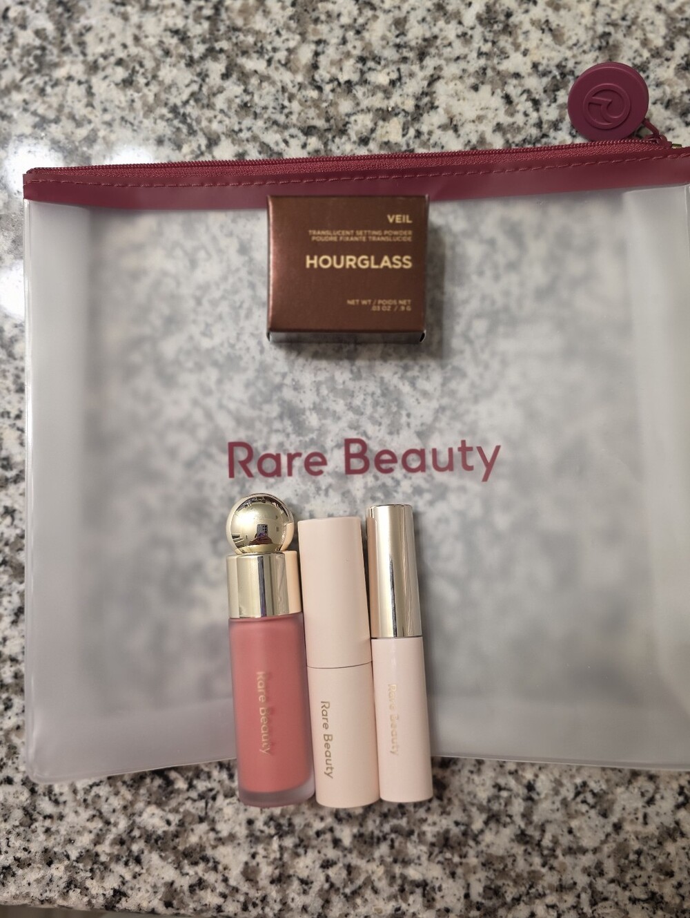 Rare Beauty Bundle With Hourglass Veil Powder And Pouch